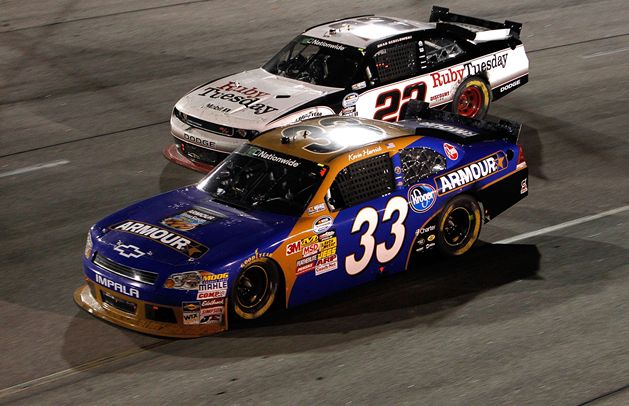 Kevin Harvick and Brad Keselowski put on a thrilling finish with Harvick holding on to the victory at Richmond International Raceway. Credit: Todd Warshaw/Getty Images